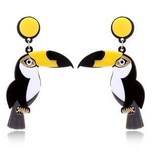 Design Acrylic Toucan Drop Earrings